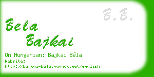 bela bajkai business card